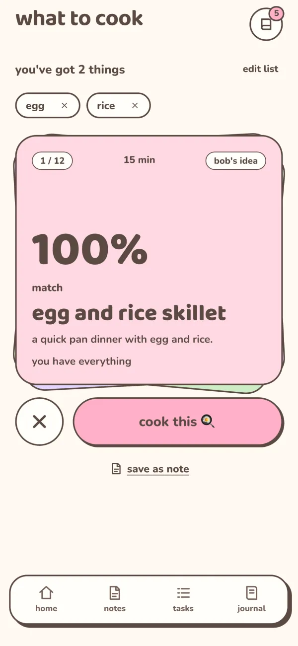 recipe suggestions from a fridge photo